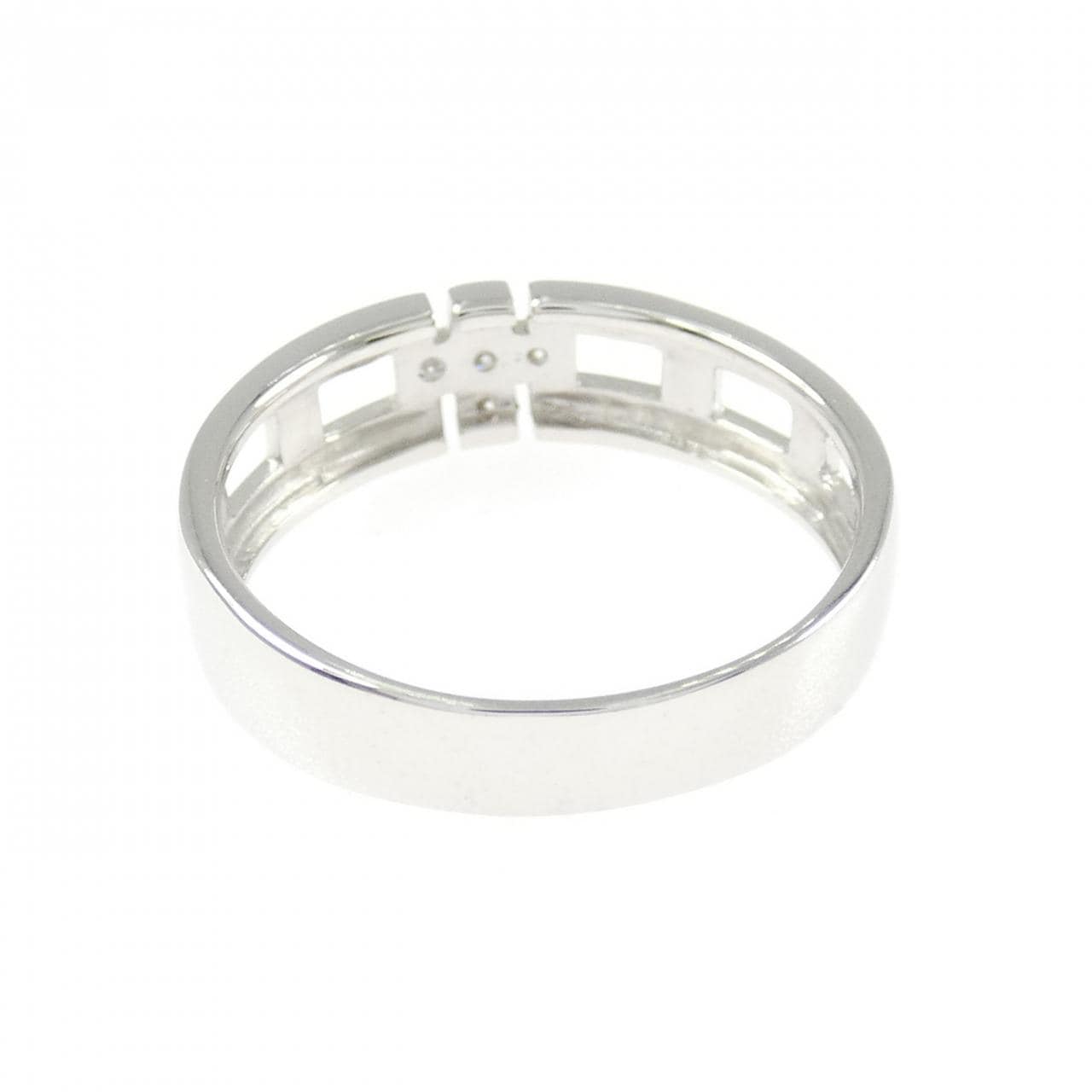 K18WG クロス ダイヤモンド リング 0.05CT