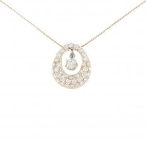K18PG/PT900 ダイヤモンド ネックレス 0.22CT