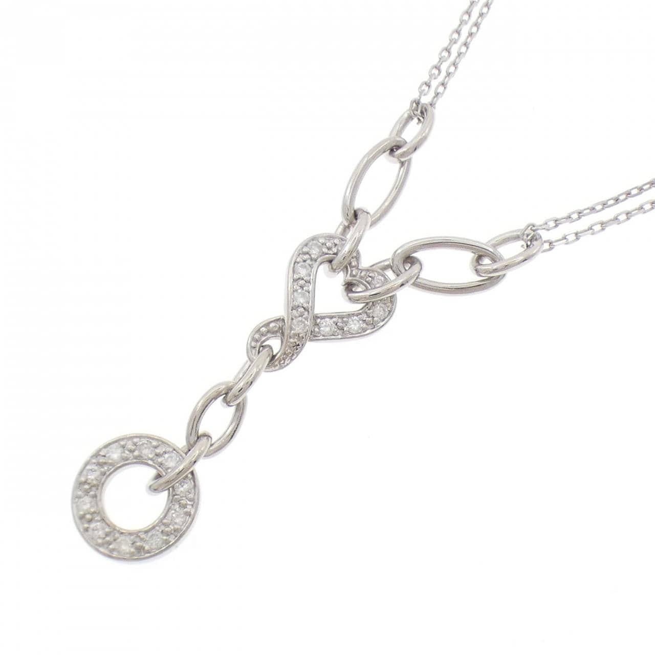 750WG ハート ダイヤモンド ネックレス