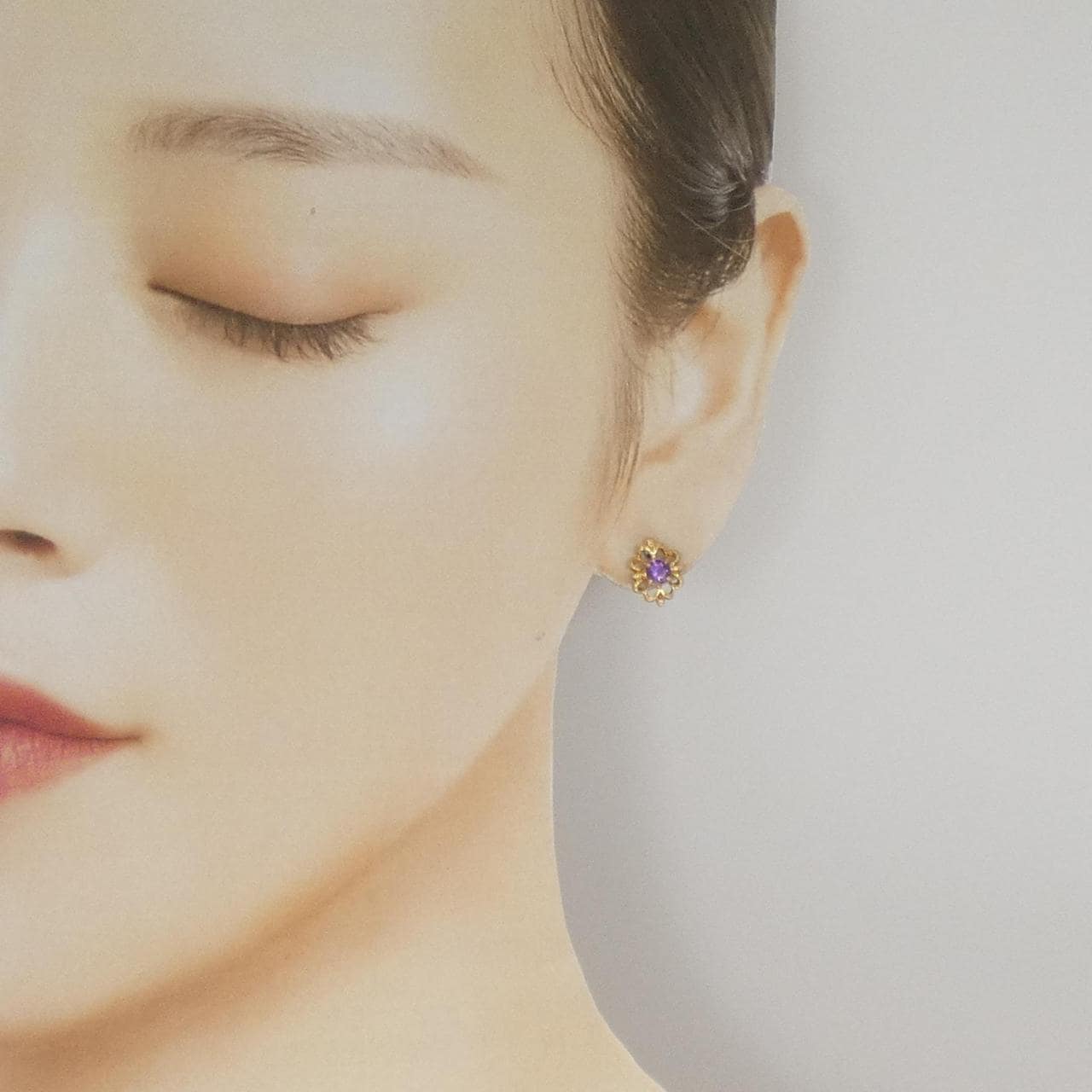 K18YG アメジスト ピアス