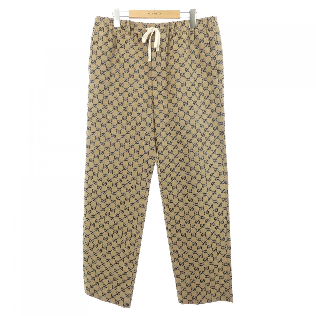 グッチ GUCCI レザーインターロッキングG付きGGキャンバスパンツ 658090 Z8AOV パンツ