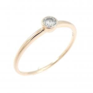 K10PG ソリティア ダイヤモンド リング 0.10CT