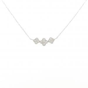K18WG フラワー ダイヤモンド ネックレス 0.30CT