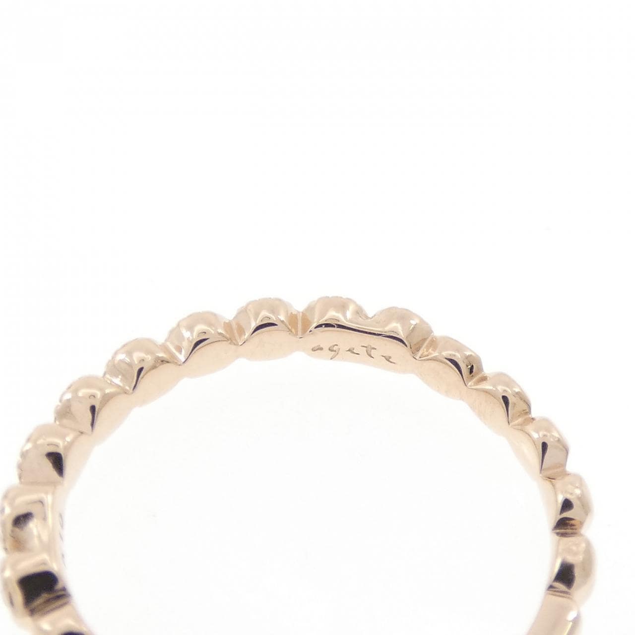 アガット ダイヤモンド ピンキーリング 0.07CT