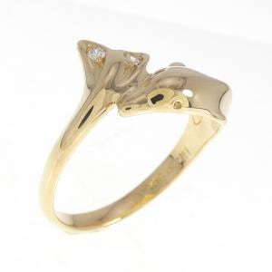 K18YG ドルフィン ダイヤモンド リング 0.04CT