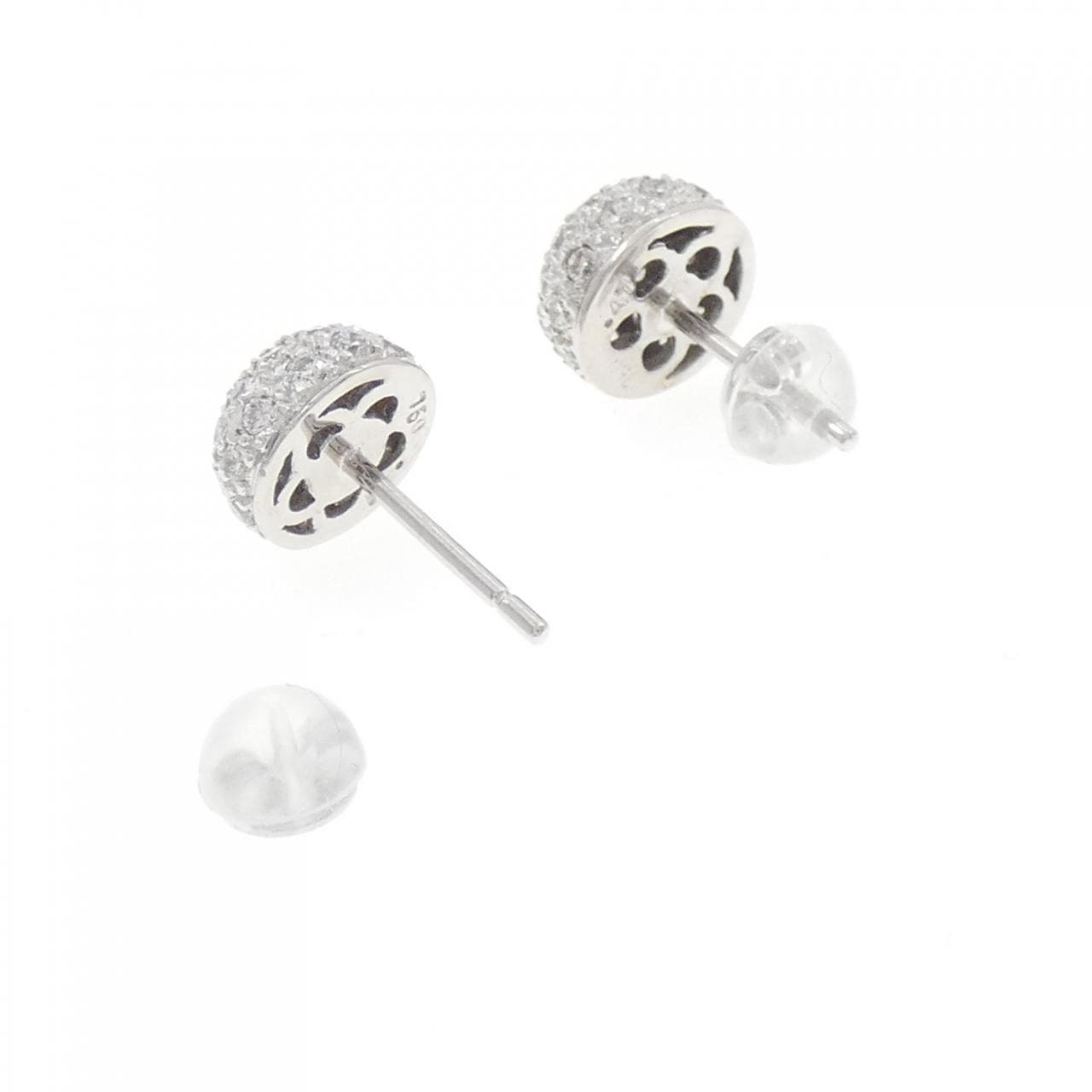 750WG/K18WG Pavé Diamond Earrings 0.94CT