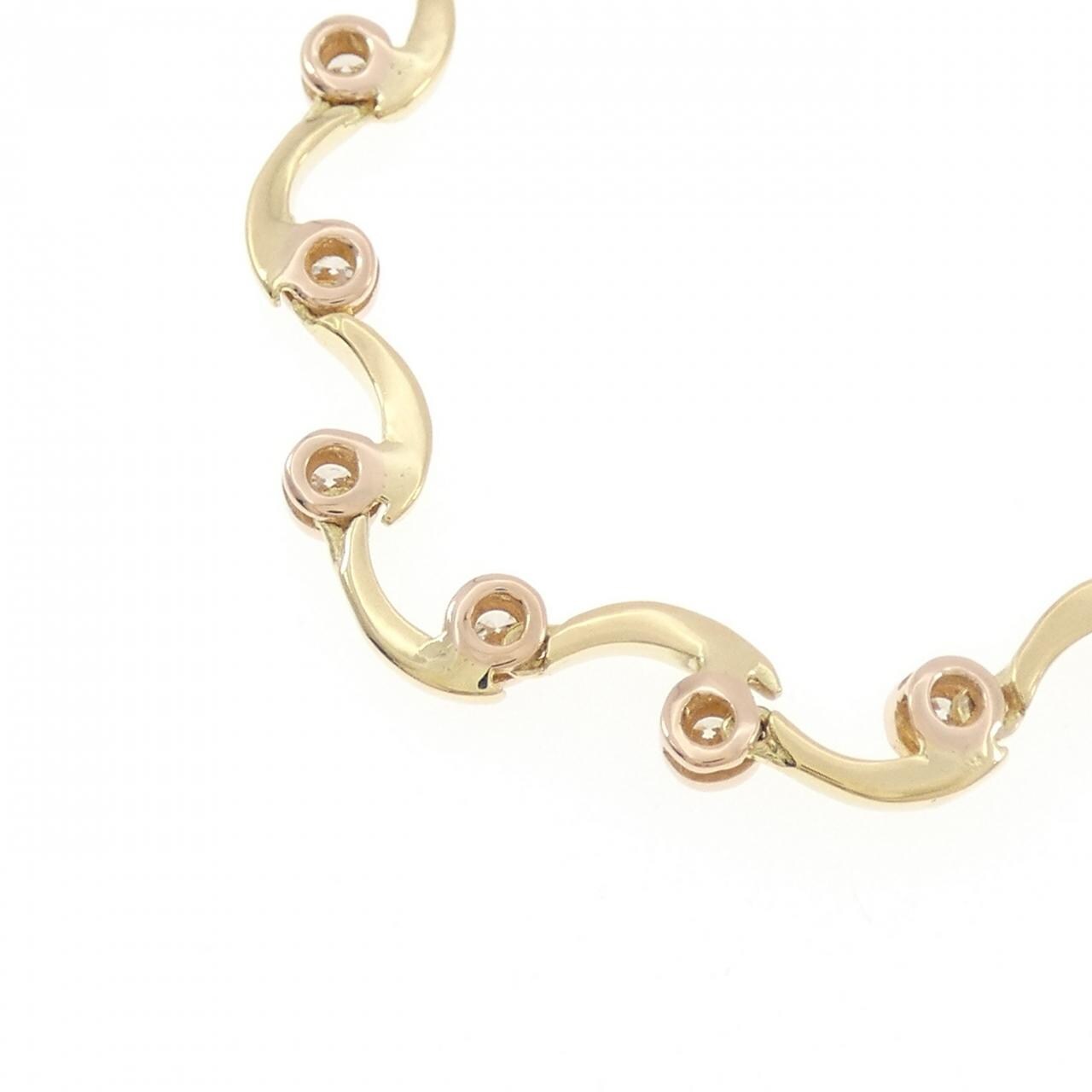 K18YG/K18PG ダイヤモンド ネックレス 2.89CT