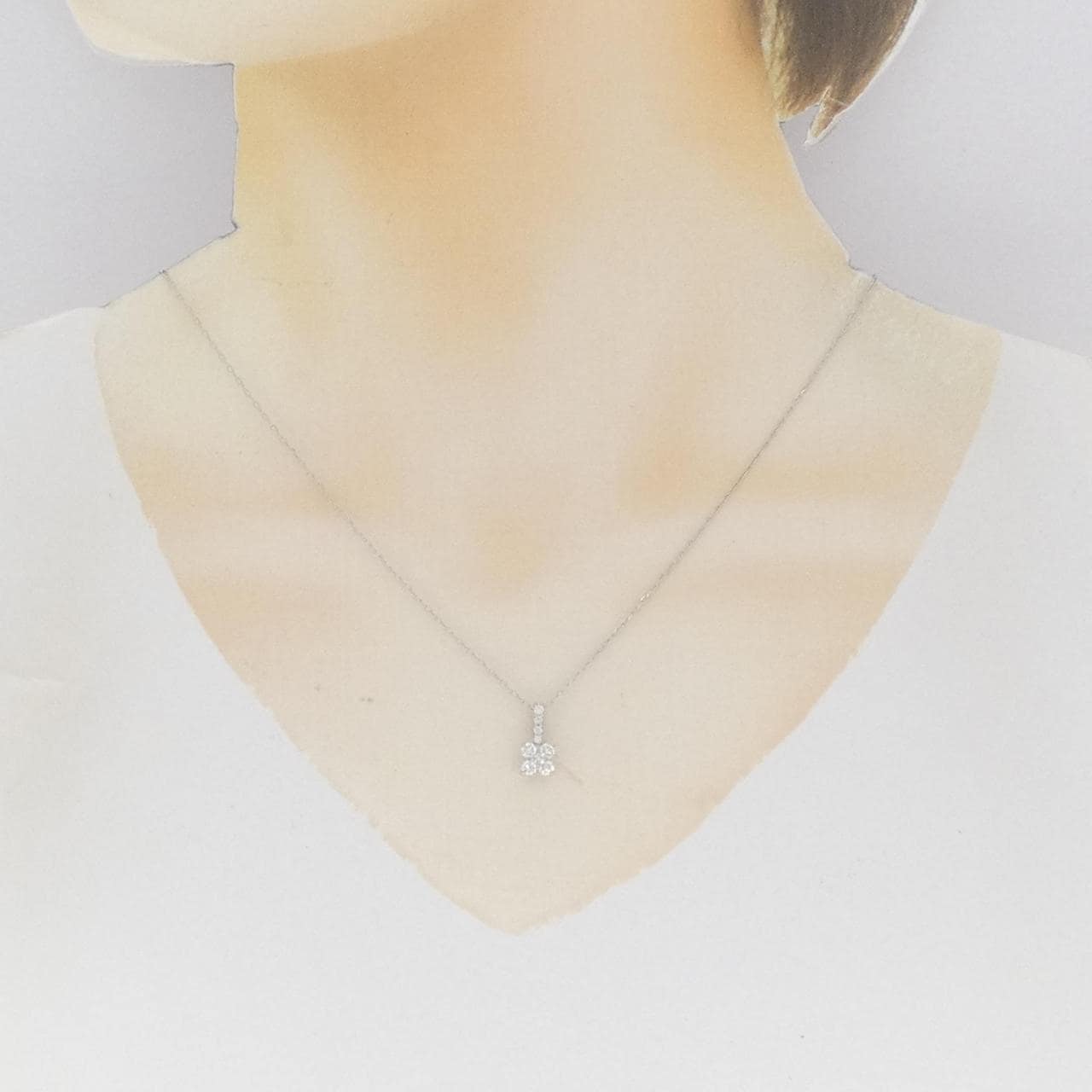 PT フラワー ダイヤモンド ネックレス 0.35CT