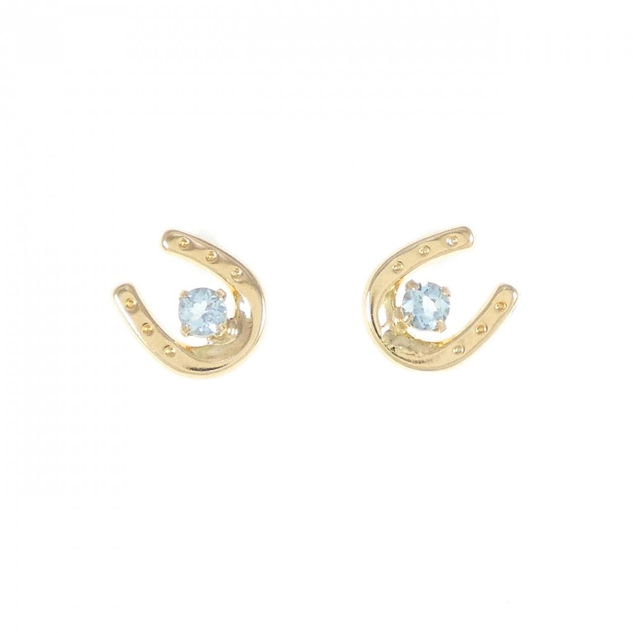 [BRAND NEW] K18YG blue Topaz earrings