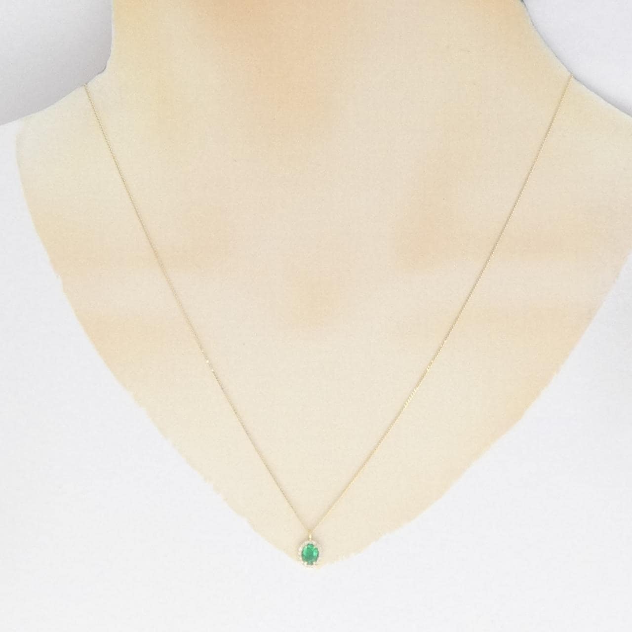 【新品】K18YG エメラルド ネックレス 0.30CT