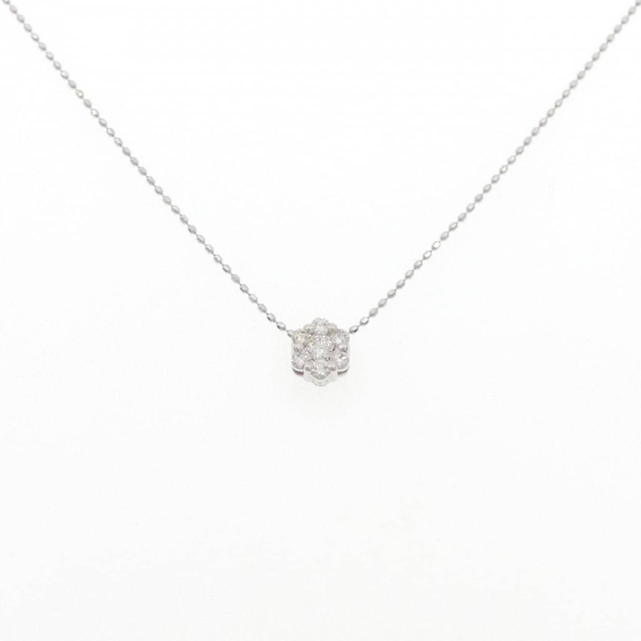 PT900/PT850 フラワー ダイヤモンド ネックレス 0.20CT