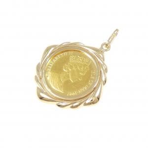 K18YG(枠) コイン ペンダント