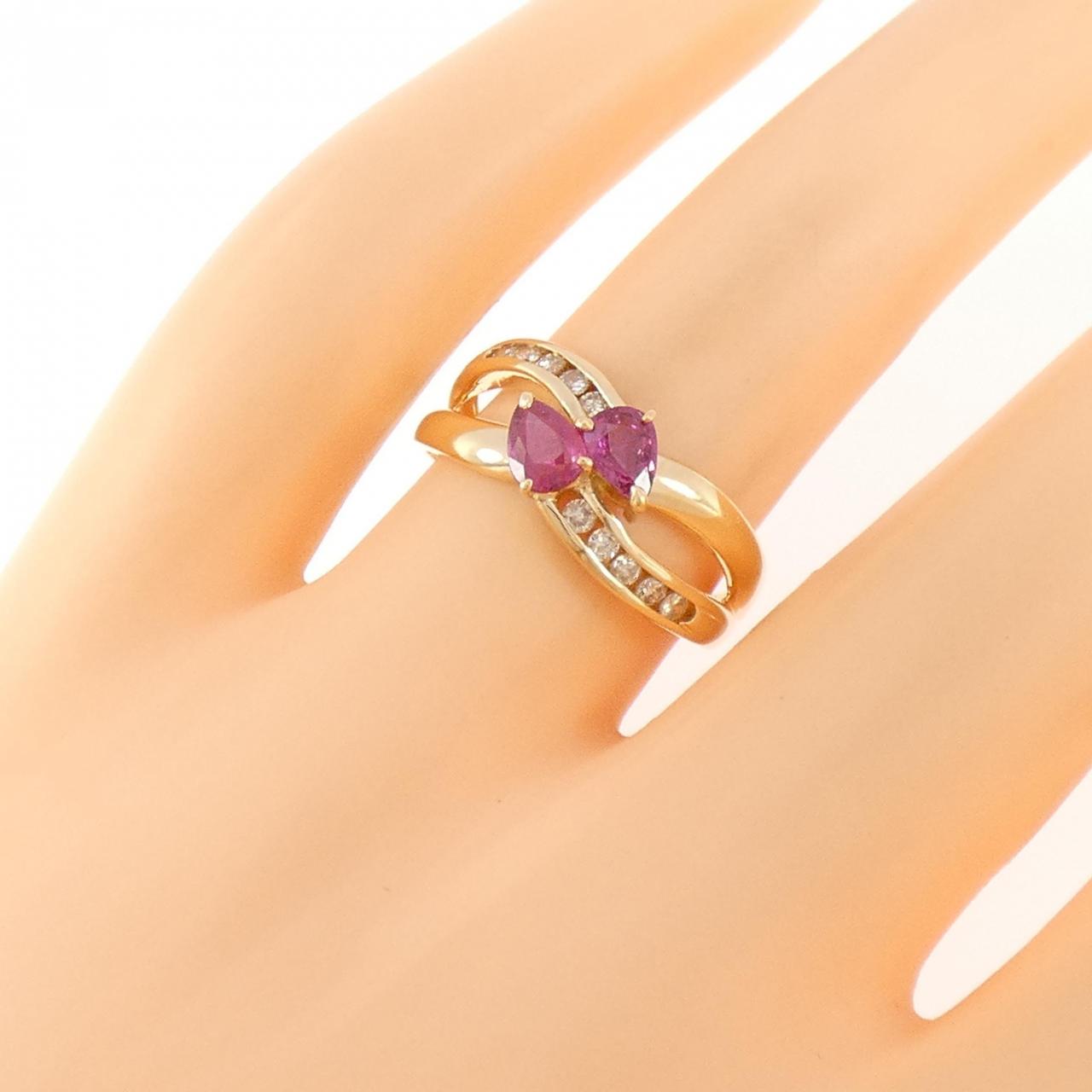 K18YG ルビー リング