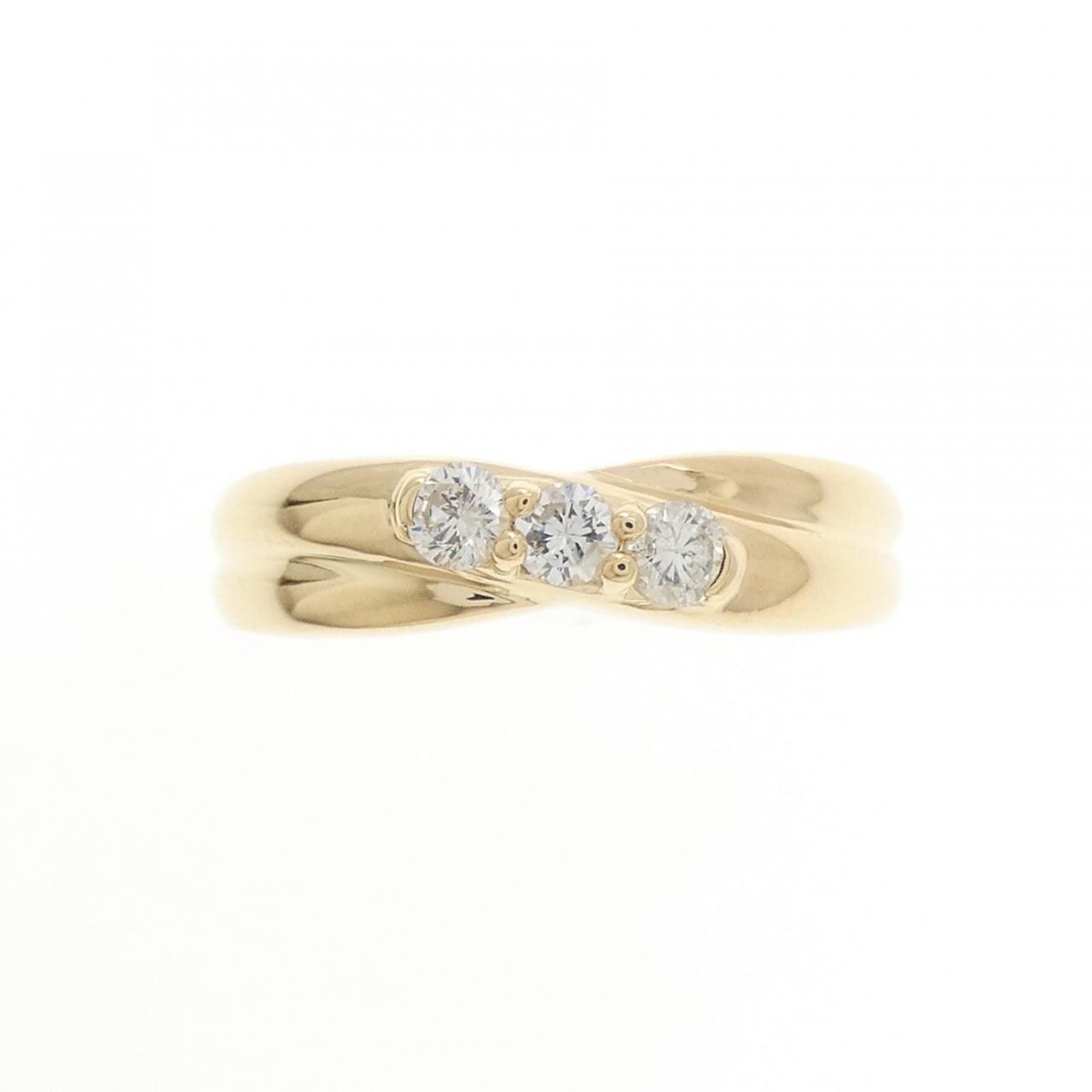 K18YG スリーストーン ダイヤモンド リング 0.20CT