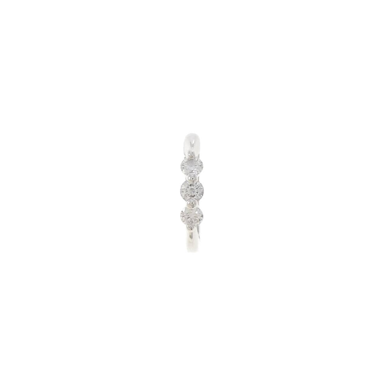 K18WG ダイヤモンド ピアス 0.13CT 片耳