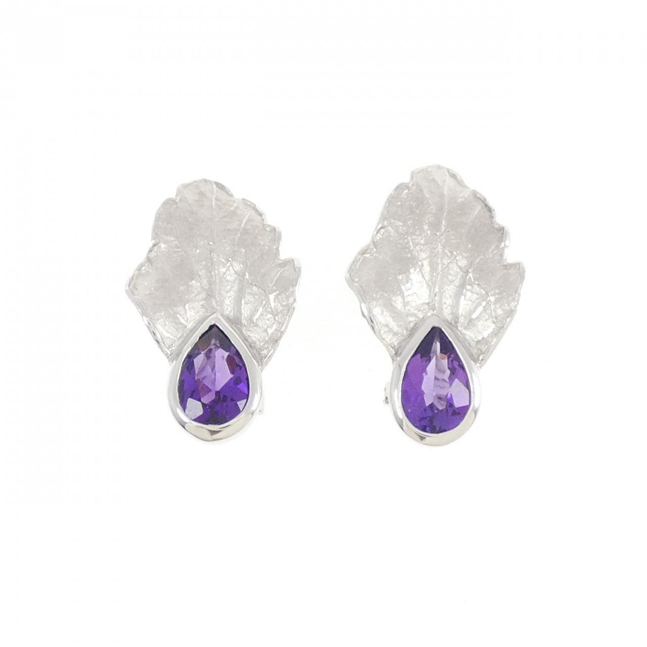 K18WG/K14WG アメジスト ピアス/イヤリング 1.32CT
