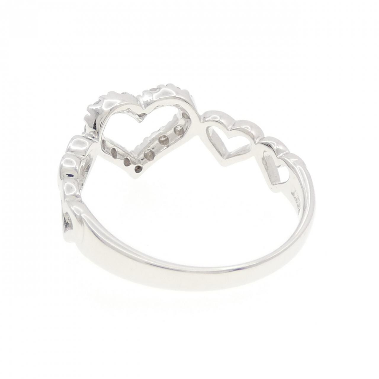 K18WG ハート ダイヤモンド リング 0.11CT