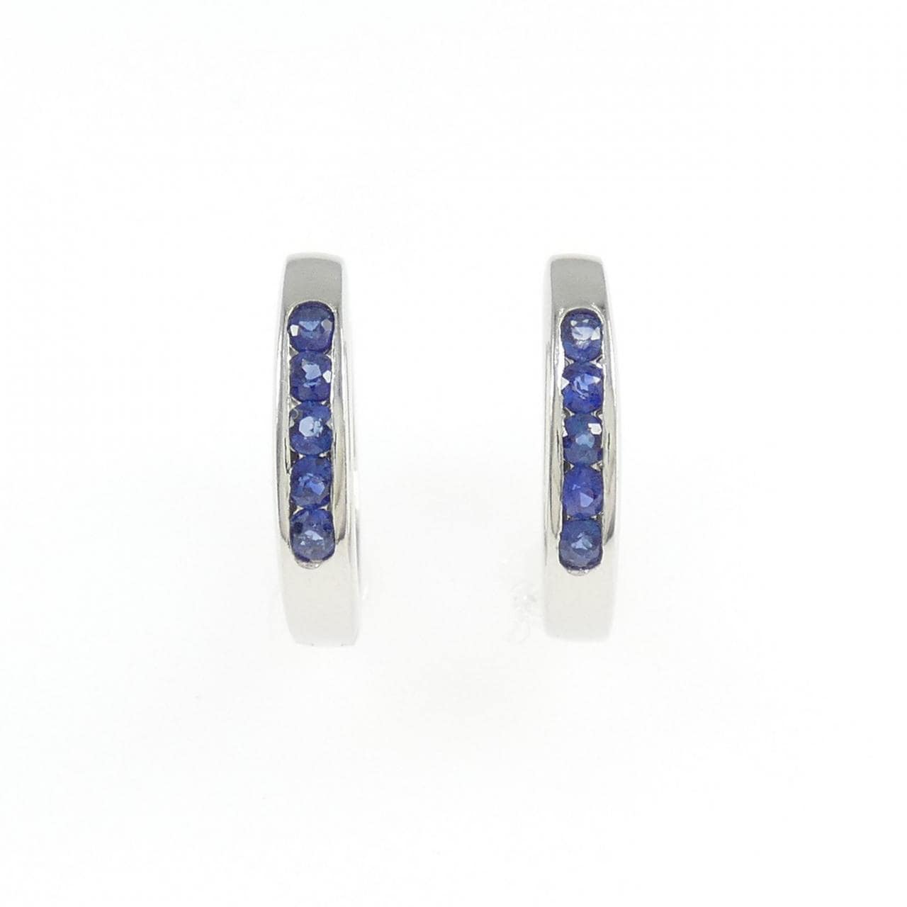 PT900 サファイヤ フープ ピアス 0.20CT