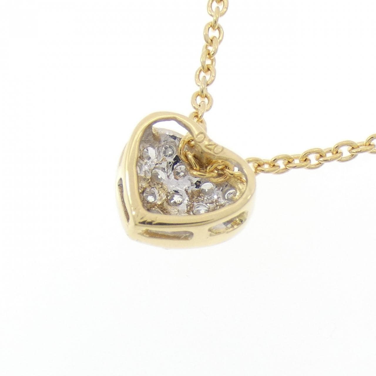 K18YG/K18WG ハート ダイヤモンド ネックレス 0.20CT