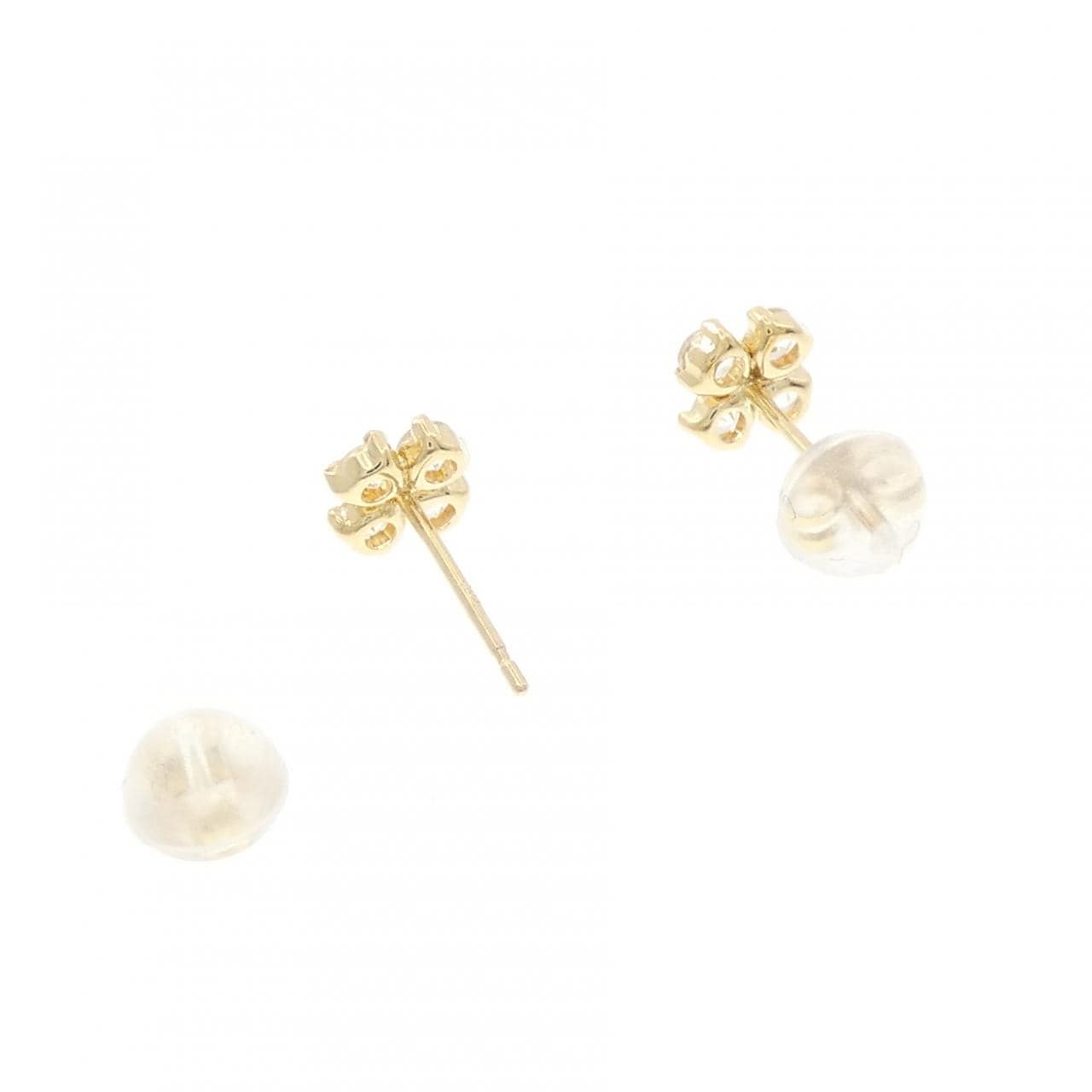 K18YG花白藍寶石耳釘