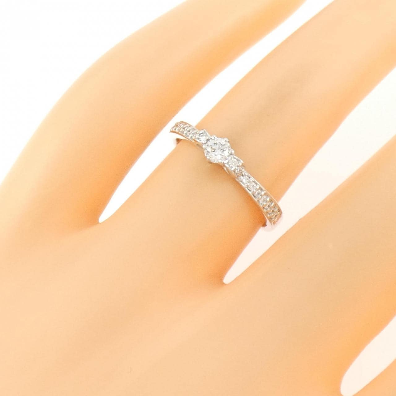 K18WG ダイヤモンド リング 0.121CT