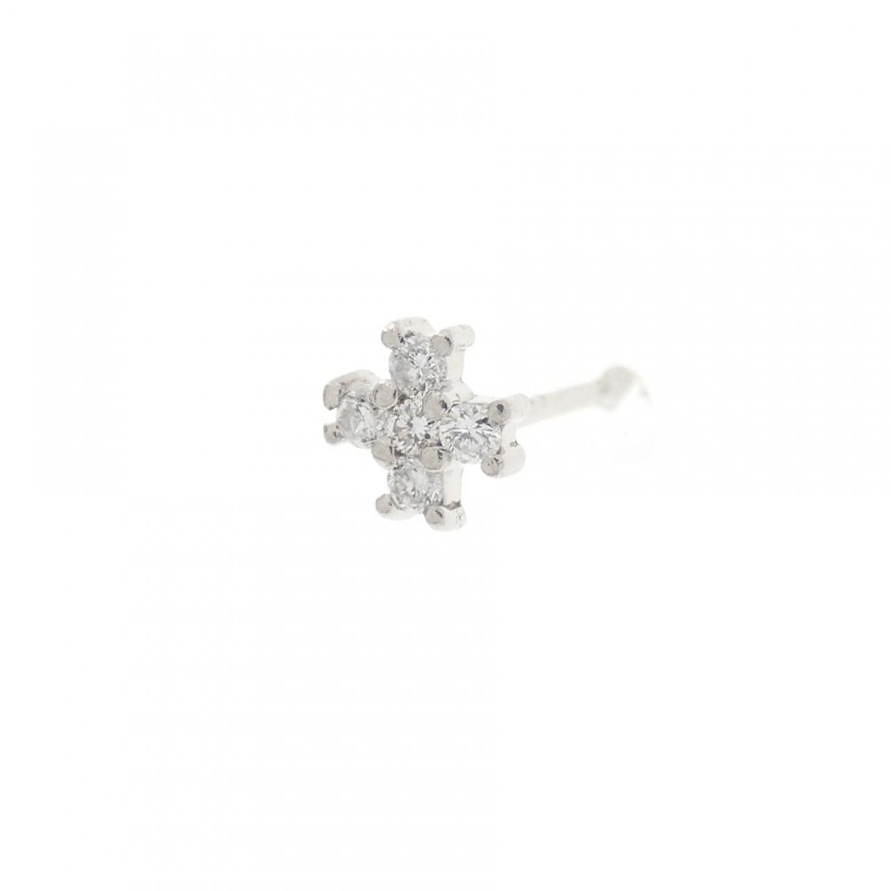 PT900 ダイヤモンド ピアス 0.05CT 片耳