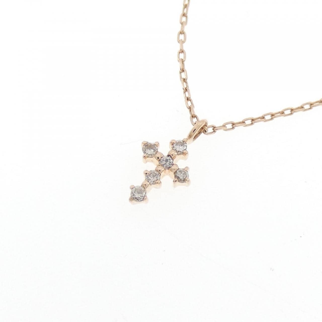 K10PG クロス ダイヤモンド ネックレス