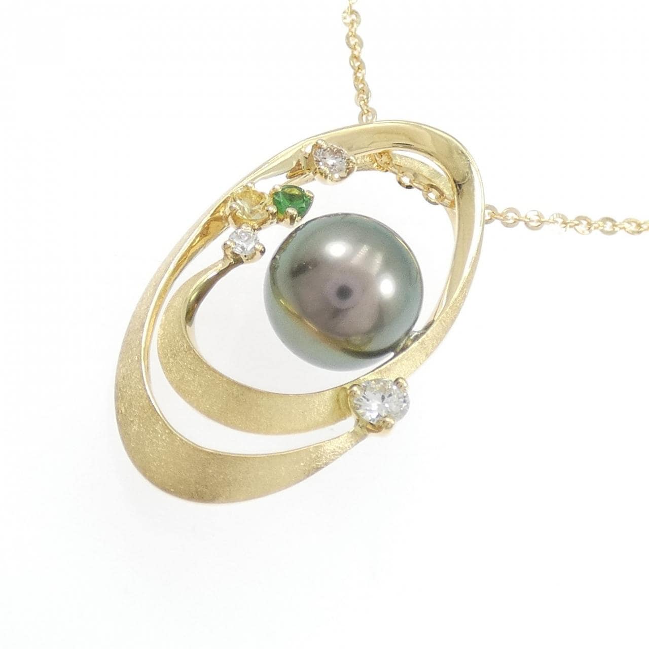 K18YG 黒蝶パール ネックレス 8.9mm