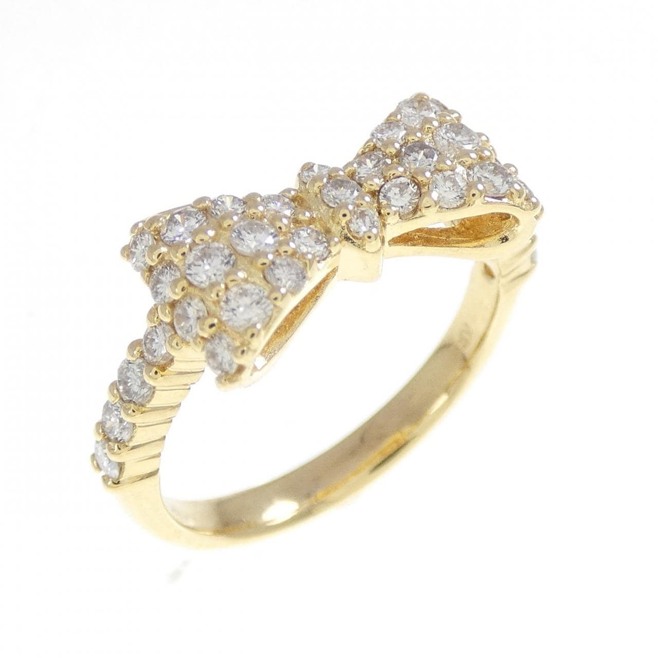 K18YG リボン ダイヤモンド リング 0.50CT
