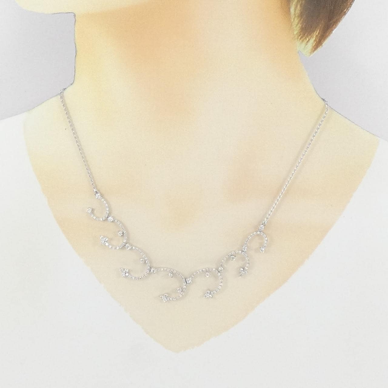 750WG ダイヤモンド ネックレス