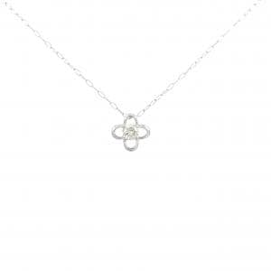 PT900/PT850 フラワー ダイヤモンド ネックレス 0.08CT