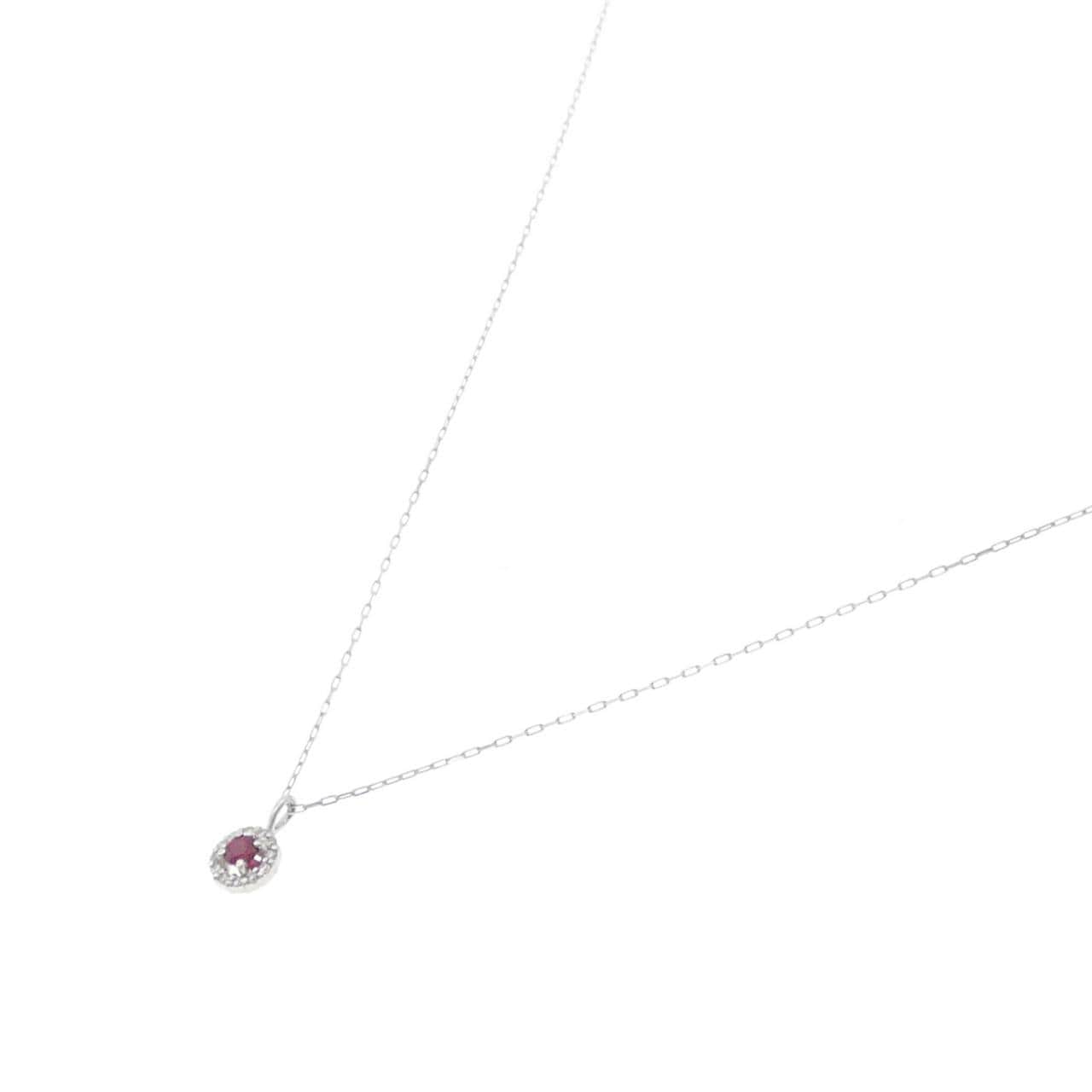【新品】PT900 ルビー ネックレス 0.04CT