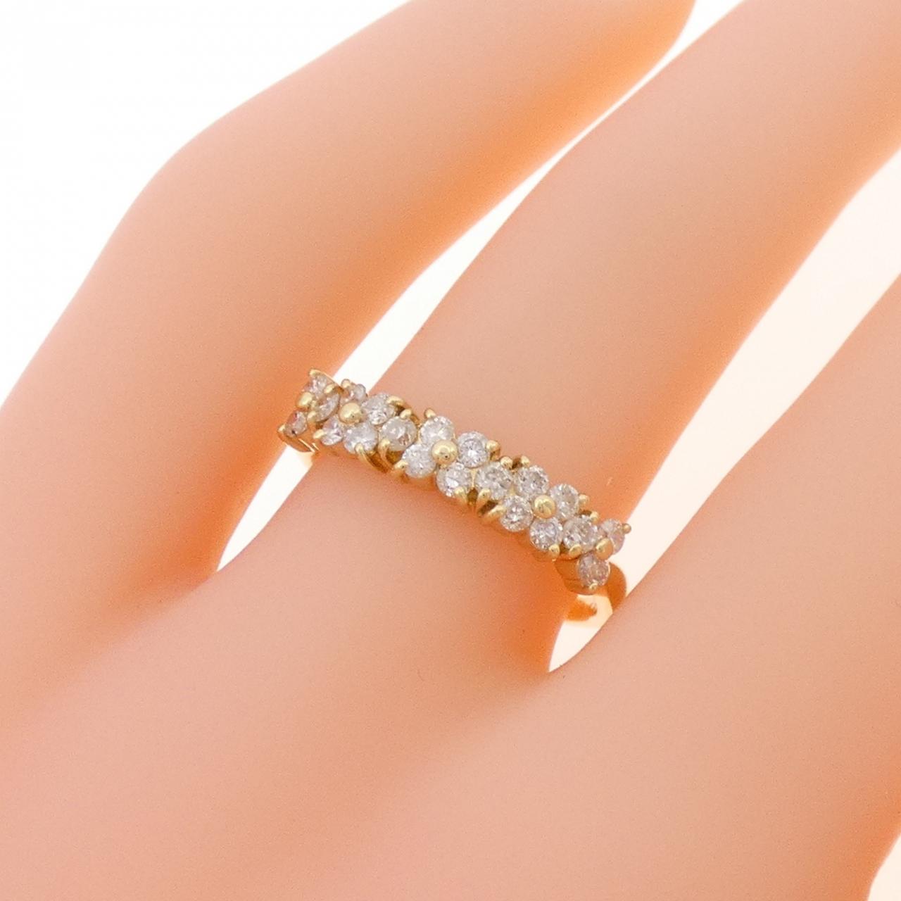 K18YG フラワー ダイヤモンド リング 0.40CT