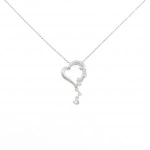 K18WG ハート ダイヤモンド ネックレス 0.15CT