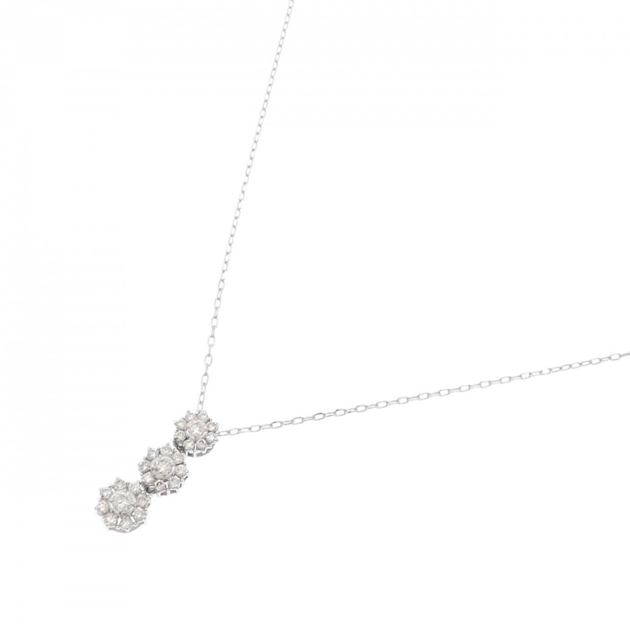 K18WG ダイヤモンド ネックレス 0.40CT