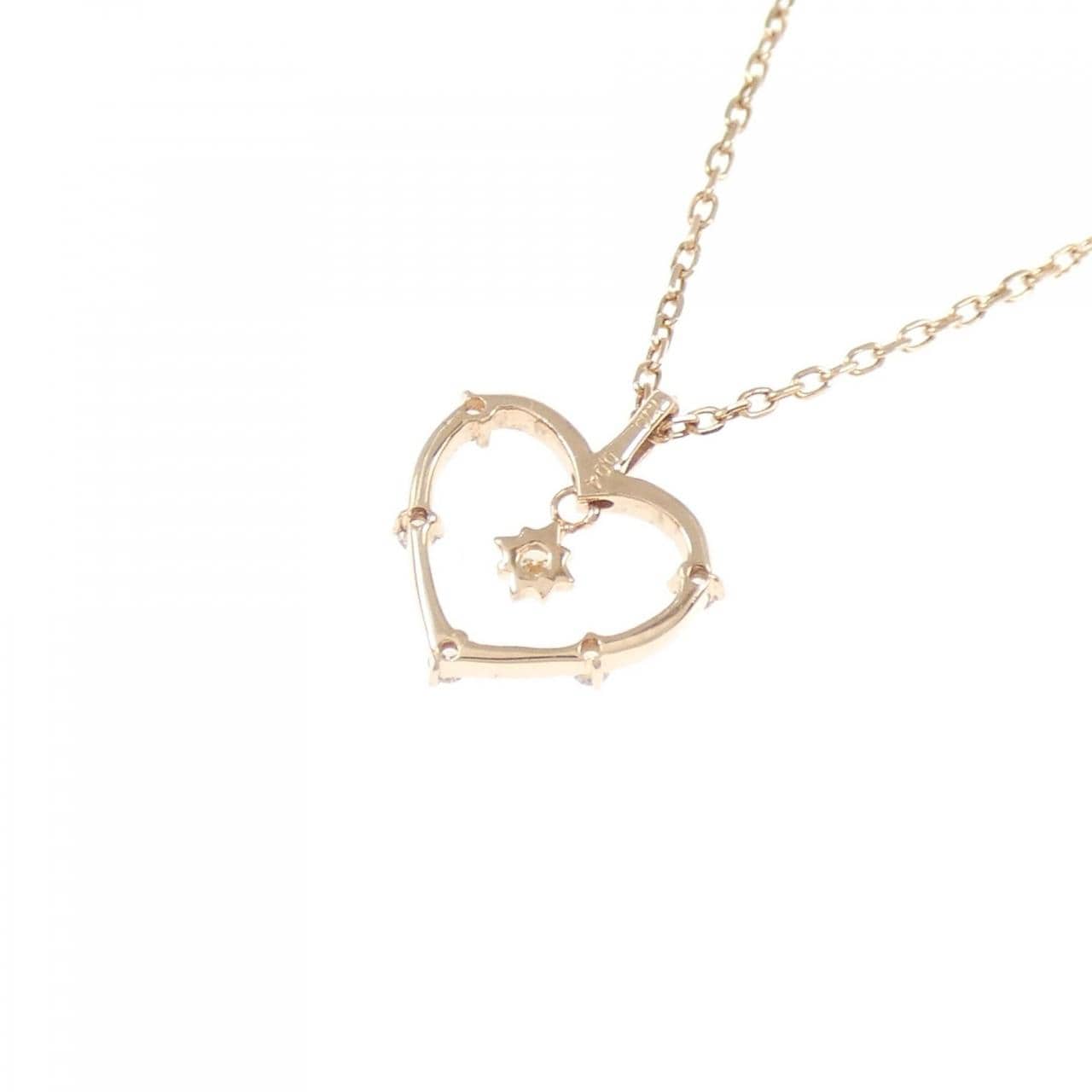 K10PG ハート ダイヤモンド ネックレス 0.04CT