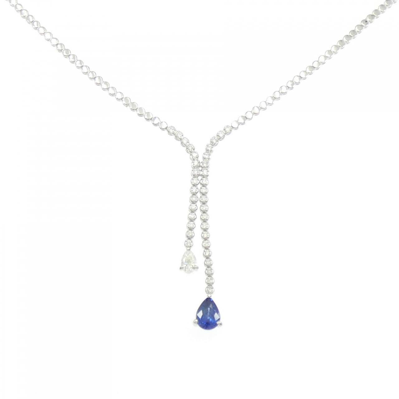 PT900/K18WG サファイヤ ネックレス 1.38CT
