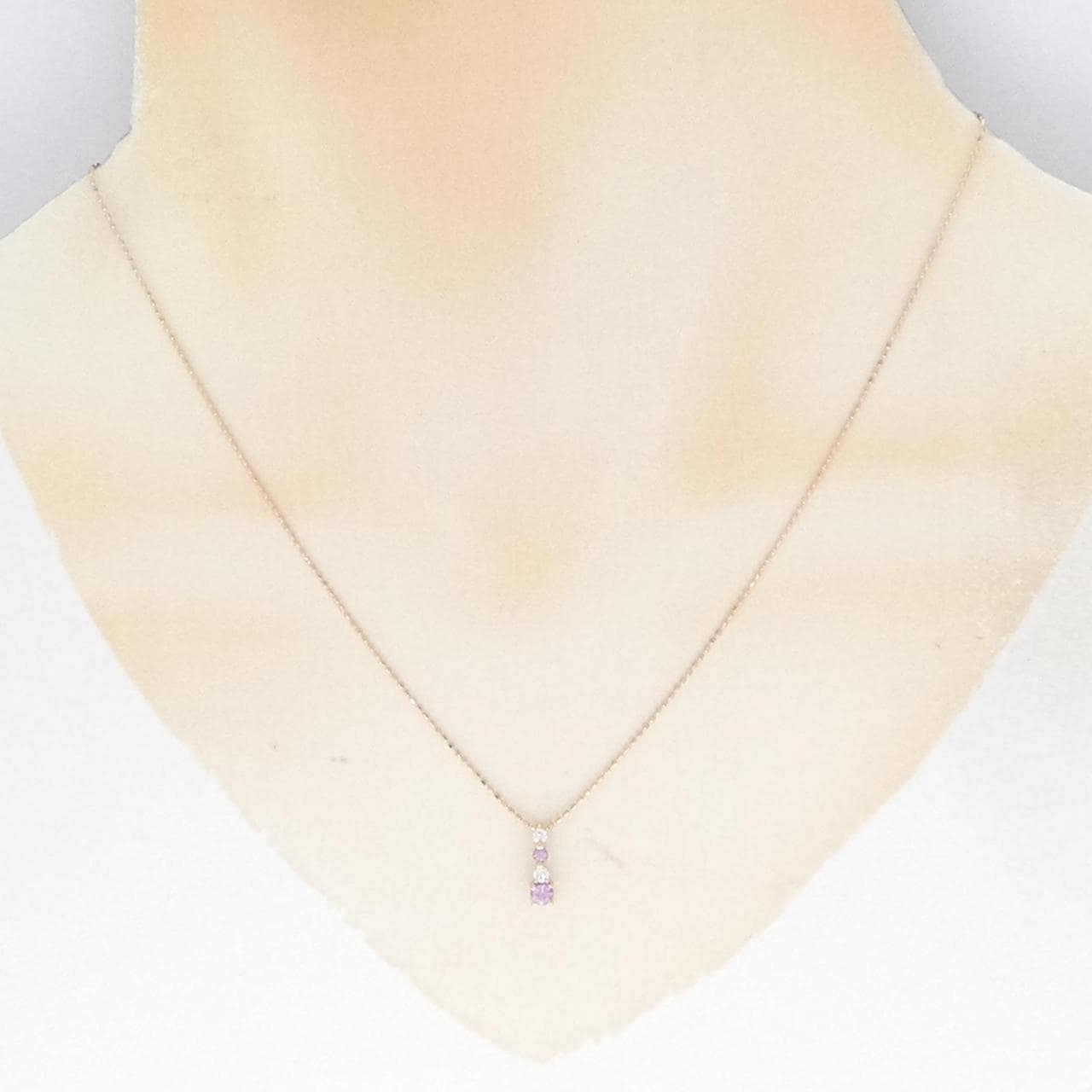 K18PG sapphire necklace diffusion treatment not tested