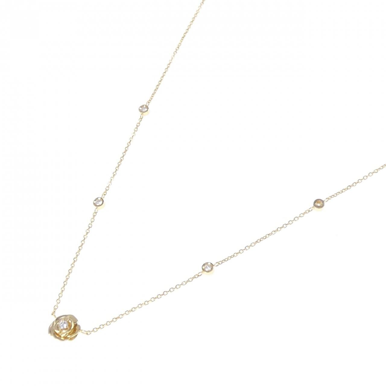 K18YG ローズ ダイヤモンド ネックレス 0.10CT