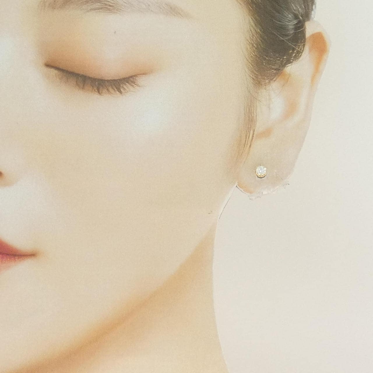 K18YG ソリティア ダイヤモンド ピアス 0.30CT