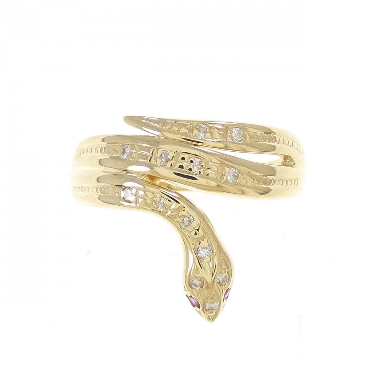 K18YG スネーク ルビー リング 0.02CT