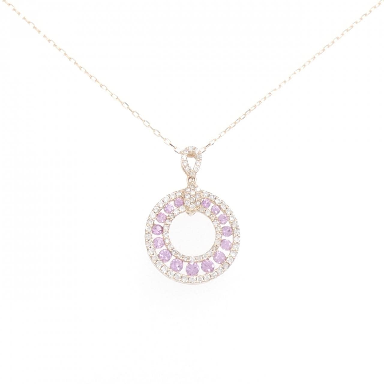 K18PG Sapphire Necklace 0.61CT