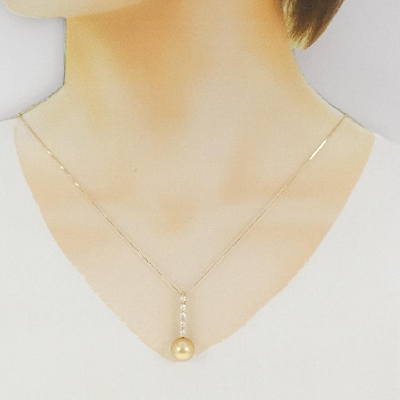 K18YG 白蝶パール ネックレス 11mm