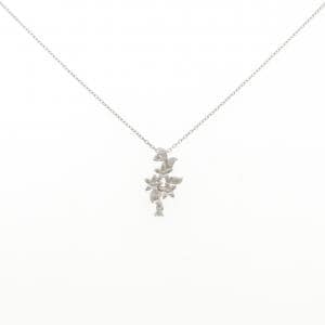純PT/PT850 フラワー ダイヤモンド ネックレス 0.02CT