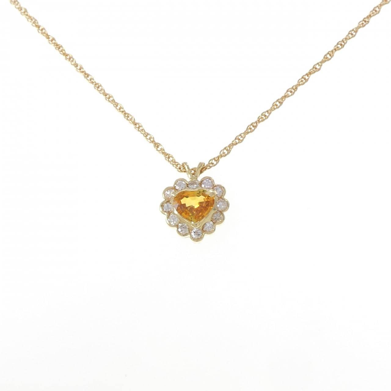 K18YG ハート サファイヤ ネックレス 1.33CT