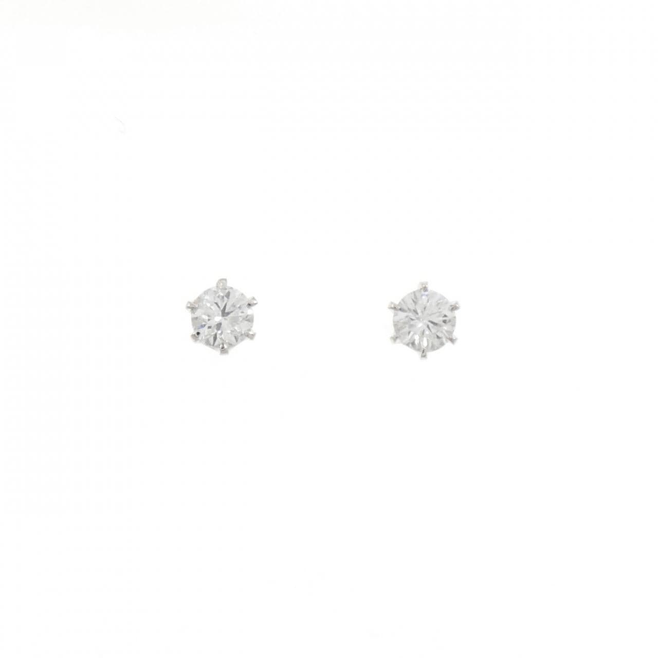 PT900 ソリティア ダイヤモンド ピアス 0.73CT