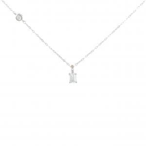 ジーエスティービー ダイヤモンド ネックレス 0.32CT D VS1 エメラルドカット