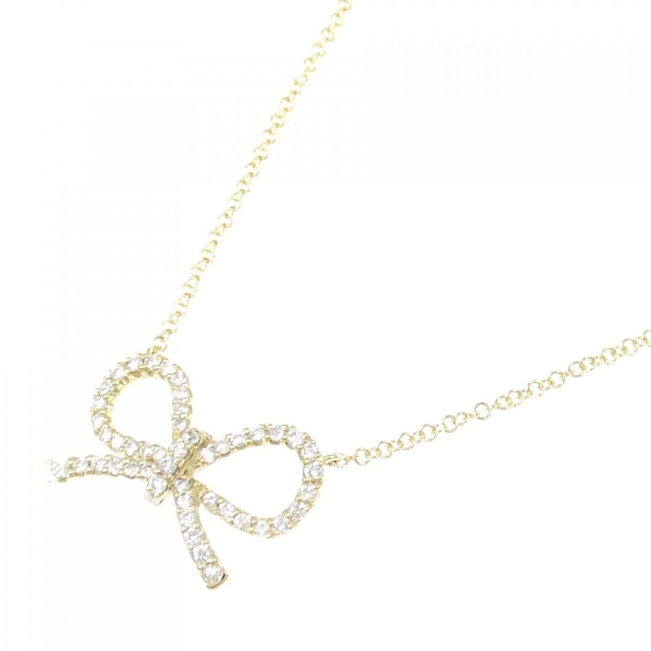 K18YG リボン ダイヤモンド ネックレス 0.60CT