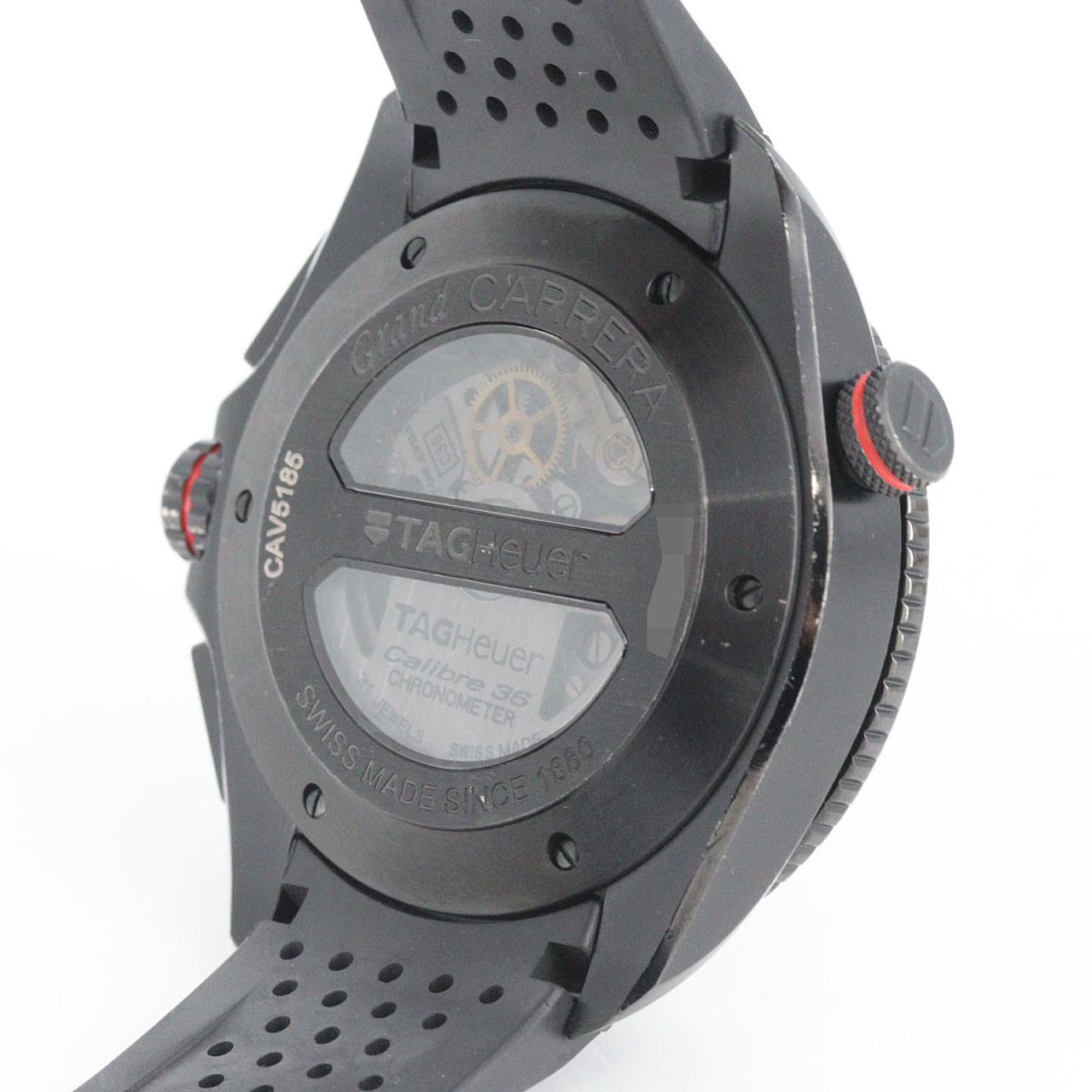 【ノーメンテナンス還元価格】タグ･ホイヤー グランドカレラ･キャリバー36RSクロノグラフ PVD TI CAV5185.FT6020 TI 自動巻