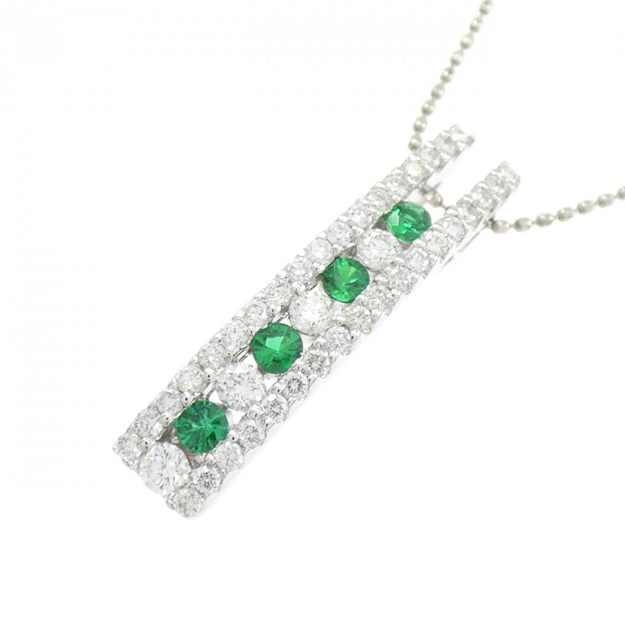 PT900/PT850 エメラルド ネックレス 0.16CT